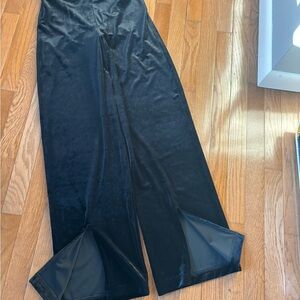 Spanx velvet wide leg pants with front slit